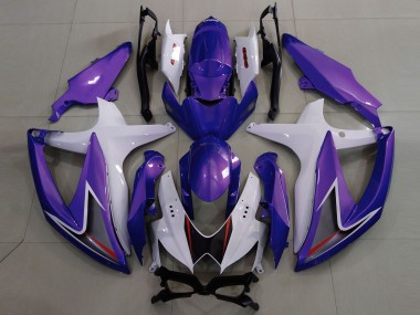 2008-2010 Suzuki GSXR 600 / GSXR 750 Motorcycle Fairings - White Purple Black Canada