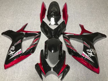 2006-2007 Suzuki GSXR 600 / GSXR 750 Motorcycle Fairing - Red Glossy Black Canada