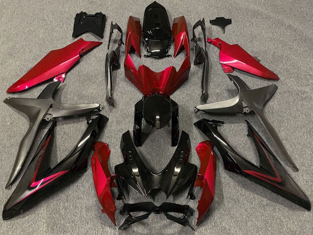 2008-2010 Suzuki GSXR 600 / GSXR 750 Motorcycle Fairings - Red Glossy Black Matte Black Canada
