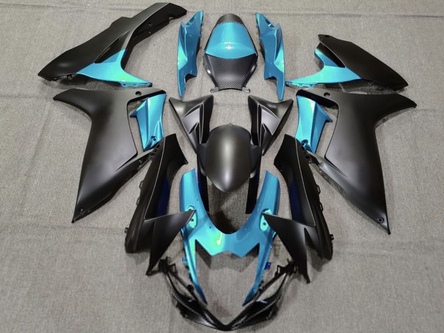 2011-2024 Suzuki GSXR 600 / GSXR 750 Motorcycle Fairings - Light Blue Matte Black Canada