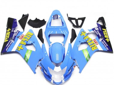 2004-2005 Suzuki GSXR 600 / GSXR 750 Motorcycle Fairings - Light Blue Green Yellow Rizla Style Canada