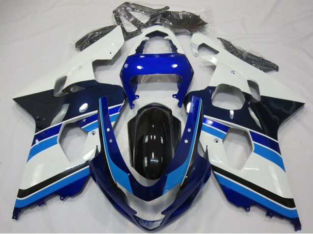2004-2005 Suzuki GSXR 600 / GSXR 750 Motorcycle Fairings - White Blue Glossy Black Canada