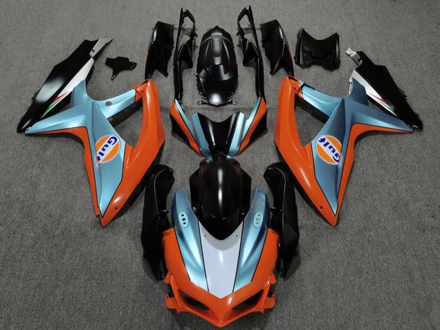 2008-2010 Suzuki GSXR 600 / GSXR 750 Motorcycle Fairings - Orange Blue Black Gulf Canada