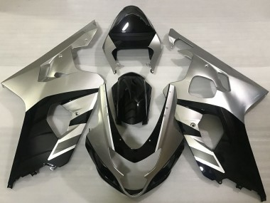 2004-2005 Suzuki GSXR 600 / GSXR 750 Motorcycle Fairings - Silver Black Canada