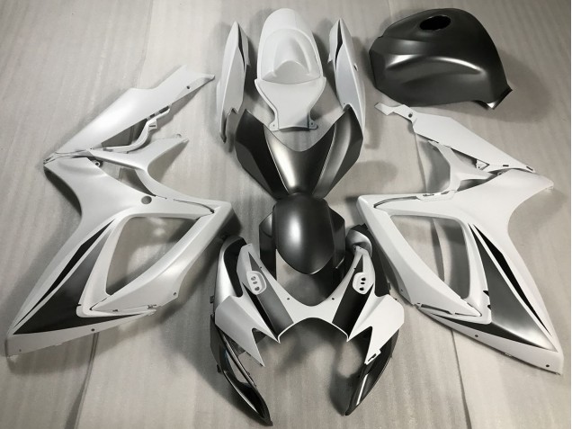 2006-2007 Suzuki GSXR 600 / GSXR 750 Motorcycle Fairings - White Grey Matte Black Canada