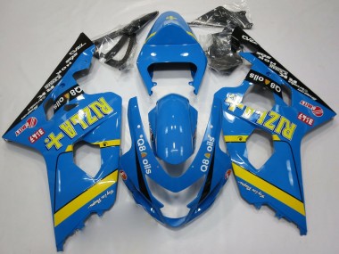 2004-2005 Suzuki GSXR 600 / GSXR 750 Motorcycle Fairings - Blue Gold Black Rizla Canada