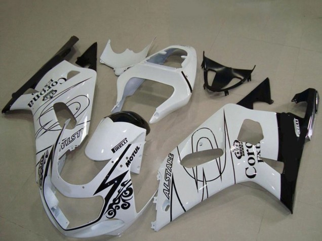 2001-2003 Suzuki GSXR 600 / GSXR 750 Motorcycle Fairings - White Black Corona Alstare Canada