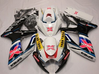 2006-2007 Suzuki GSXR 600 / GSXR 750 Motorcycle Fairings - White Red Blue Yellow Dark Dog X 76 BRUX Canada