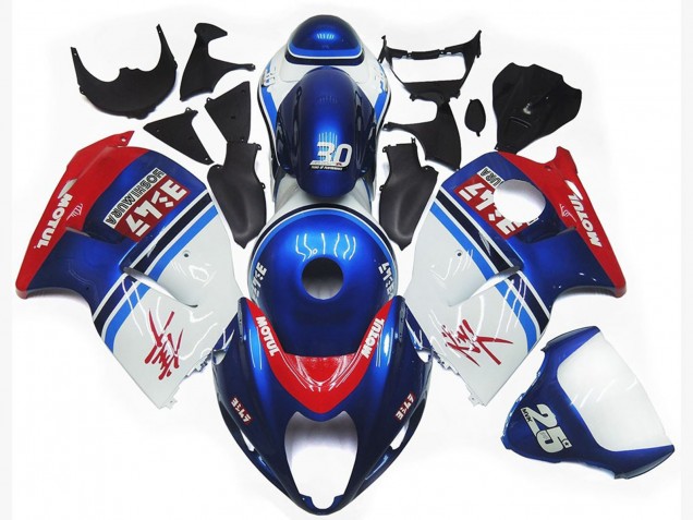 1996-2007 Suzuki GSXR 1300 Motorcycle Fairings - White Blue Red Motul Canada