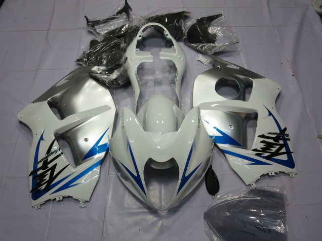 1996-2007 Suzuki GSXR 1300 Motorcycle Fairings - White Silver Blue Canada