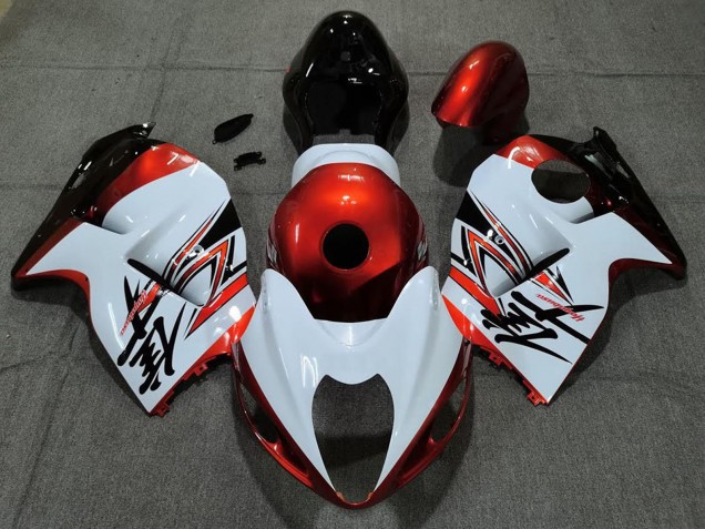 1996-2007 Suzuki GSXR 1300 Motorcycle Fairings - White Orange Canada