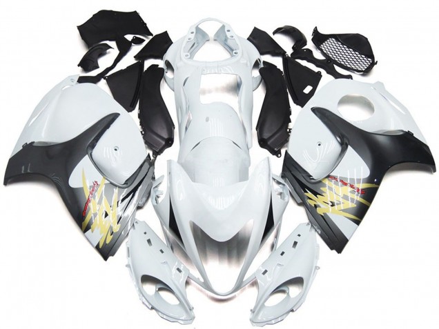 2008-2020 Suzuki GSXR 1300 Motorcycle Fairings - Glossy White with Silver Style Canada