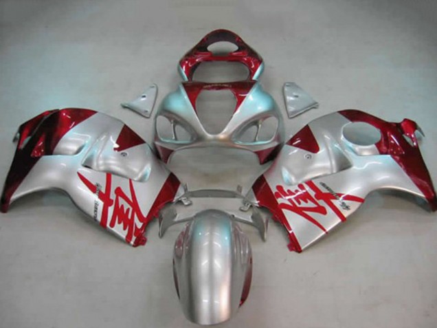 1996-2007 Suzuki GSXR 1300 Motorcycle Fairings - Silver Red Canada