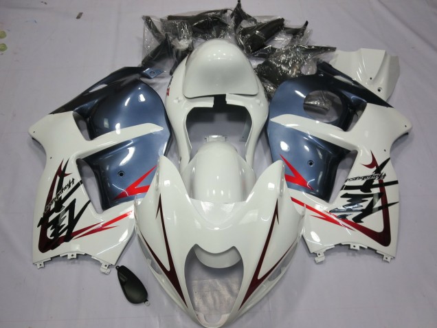 1996-2007 Suzuki GSXR 1300 Motorcycle Fairings - White and Dusty Blue Canada