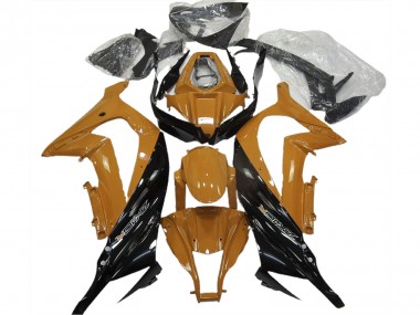 2011-2015 Kawasaki ZX10R Motorcycle Fairings - Dark Orange Glossy Black Canada