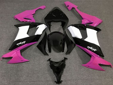 2008-2010 Kawasaki ZX10R Motorcycle Fairings - Glossy Pink Black and White Canada