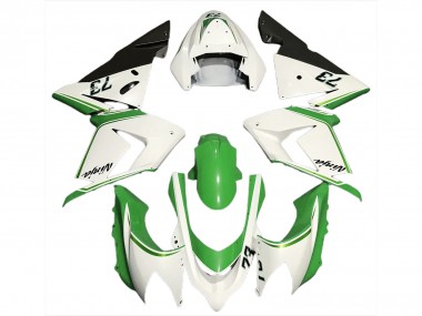 2004-2005 Kawasaki ZX10R Motorcycle Fairings - Glossy White Green Canada