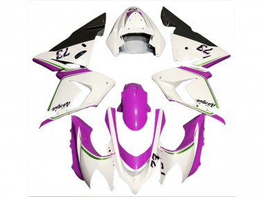 2004-2005 Kawasaki ZX10R Motorcycle Fairings - Glossy White Pink Canada