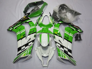 2011-2015 Kawasaki ZX10R Motorcycle Fairing - White Green Yellow Black Maxxis Dunlop Canada