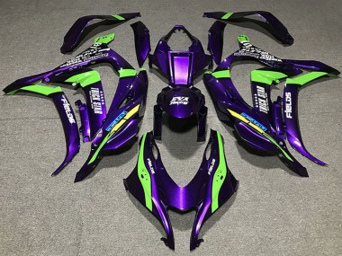 2016-2020 Kawasaki ZX10R Motorcycle Fairings - Purple Green White Trick Star Eva Racing Canada