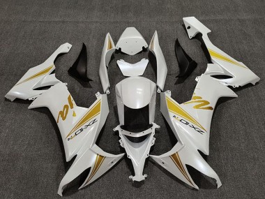 2008-2010 Kawasaki ZX10R Motorcycle Fairings - Pearl White Gold Canada