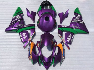 2004-2005 Kawasaki ZX10R Motorcycle Fairings - Purple and Green Trick Star Canada