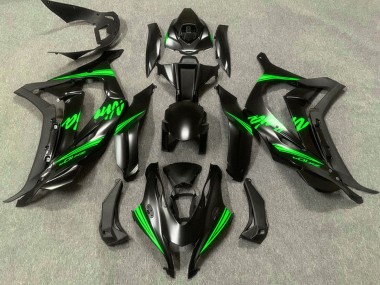 2016-2020 Kawasaki ZX10R Motorcycle Fairings - Matte Black Green Ninja Canada
