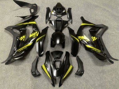 2016-2020 Kawasaki ZX10R Motorcycle Fairings - Matte Black Yellow Ninja Canada