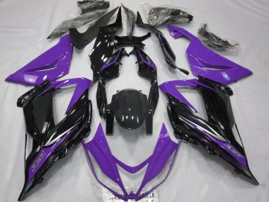 2013-2018 Kawasaki ZX6R Motorcycle Fairings - Purple Glossy Black Canada