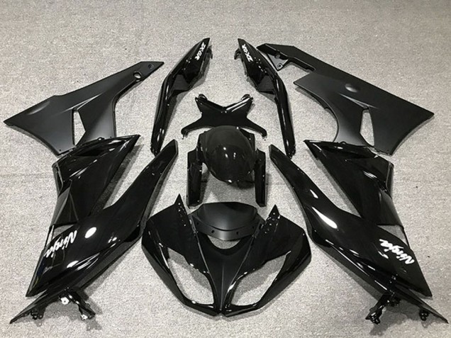 2009-2012 Kawasaki ZX6R Motorcycle Fairing - Glossy Black Matte Black Canada