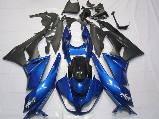 2009-2012 Kawasaki ZX6R Motorcycle Fairings - Blue Glossy Black Matte Black White Ninja Canada