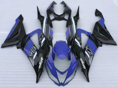 2013-2018 Kawasaki ZX6R Motorcycle Fairings - Blue Black White Canada