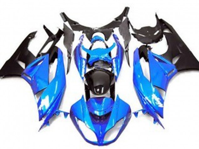 2009-2012 Kawasaki ZX6R Motorcycle Fairing - Blue Glossy Black Matte Black Canada