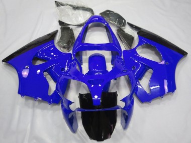 2000-2002 Kawasaki ZX6R Motorcycle Fairings - Blue Glossy Black Canada
