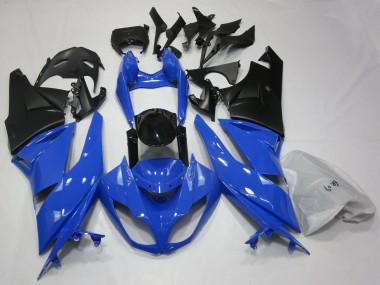 2009-2012 Kawasaki ZX6R Motorcycle Fairings - Blue Glossy Black Matte Black Canada