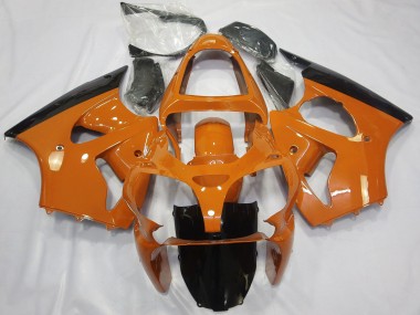 2000-2002 Kawasaki ZX6R Motorcycle Fairings - Orange Glossy Black Canada