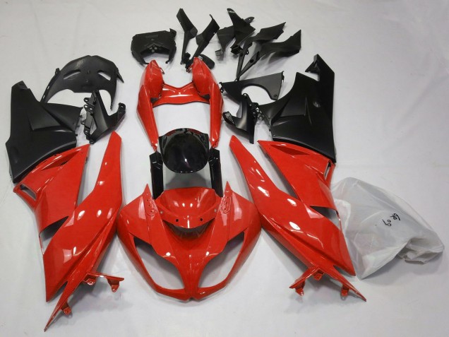 2009-2012 Kawasaki ZX6R Motorcycle Fairings - Red Glossy Black Matte Black Canada