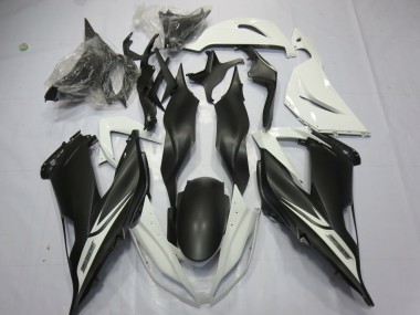 2013-2018 Kawasaki ZX6R Motorcycle Fairings - White Matte Black Canada