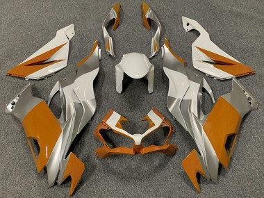 2019-2022 Kawasaki ZX6R Motorcycle Fairings - White Silver Orange Canada