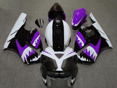 2002-2006 Kawasaki ZX12R Motorcycle Fairings - Purple Black White Shark Canada