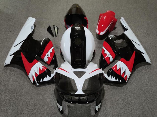 2002-2006 Kawasaki ZX12R Motorcycle Fairings - Red Black White Shark Canada