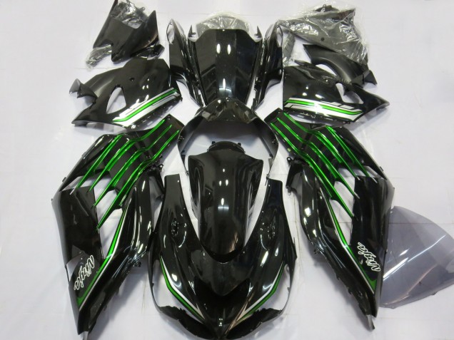 2012-2024 Kawasaki ZX14R Motorcycle Fairings - Glossy Black Green Canada
