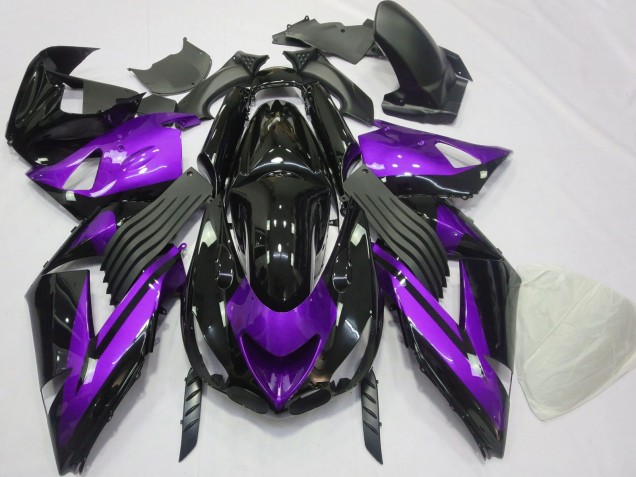2006-2011 Kawasaki ZX14R Motorcycle Fairings - Purple Glossy Black Canada