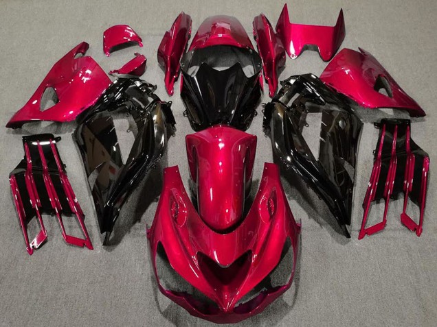 2012-2024 Kawasaki ZX14R Motorcycle Fairings - Red Glossy Black Canada