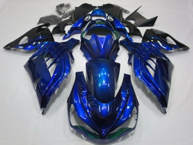 2012-2024 Kawasaki ZX14R Motorcycle Fairings - Blue Glossy Black Canada