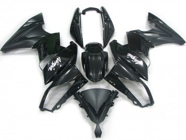 2009-2011 Kawasaki Ninja 650R Motorcycle Fairings - Glossy Black Matte Black White Decal Canada