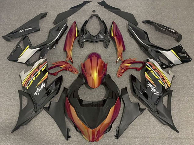 2018-2024 Kawasaki Ninja 400 Motorcycle Fairings - Orange Glossy Black Matte Black OEM Style Canada