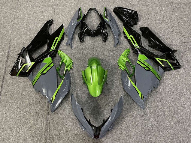 2018-2024 Kawasaki Ninja 400 Motorcycle Fairings - Green Nardo Grey Glossy Black Canada