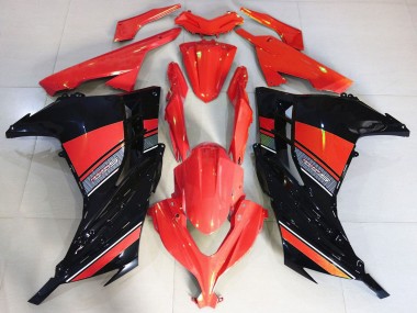 2013-2024 Kawasaki Ninja 300 Motorcycle Fairing - Red Black Canada
