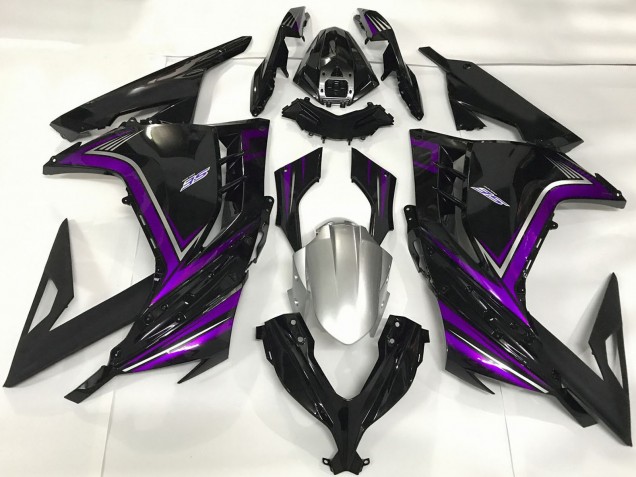 2013-2024 Kawasaki Ninja 300 Motorcycle Fairings - Glossy Black Purple Canada